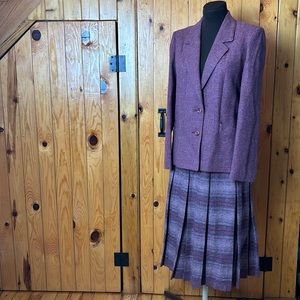 Vintage Ediburgh Woolen Mill Mulberry Tweed Jacket/Skirt